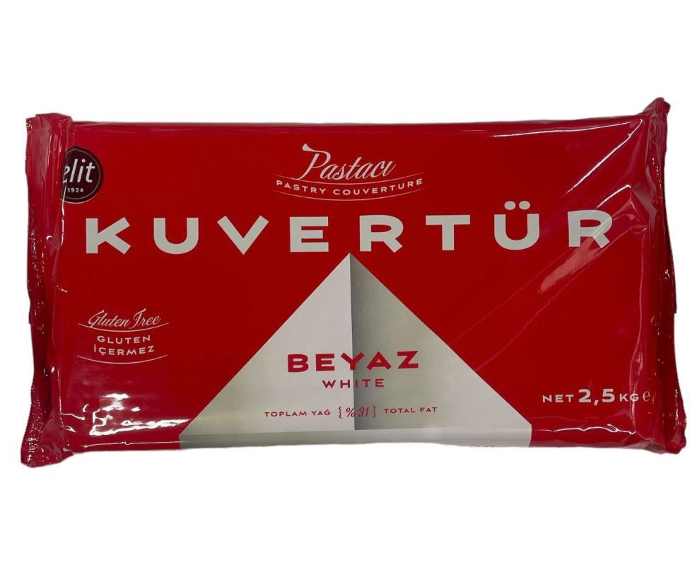 Elit Beyaz Kuvertür Çikolata 2,5 Kg