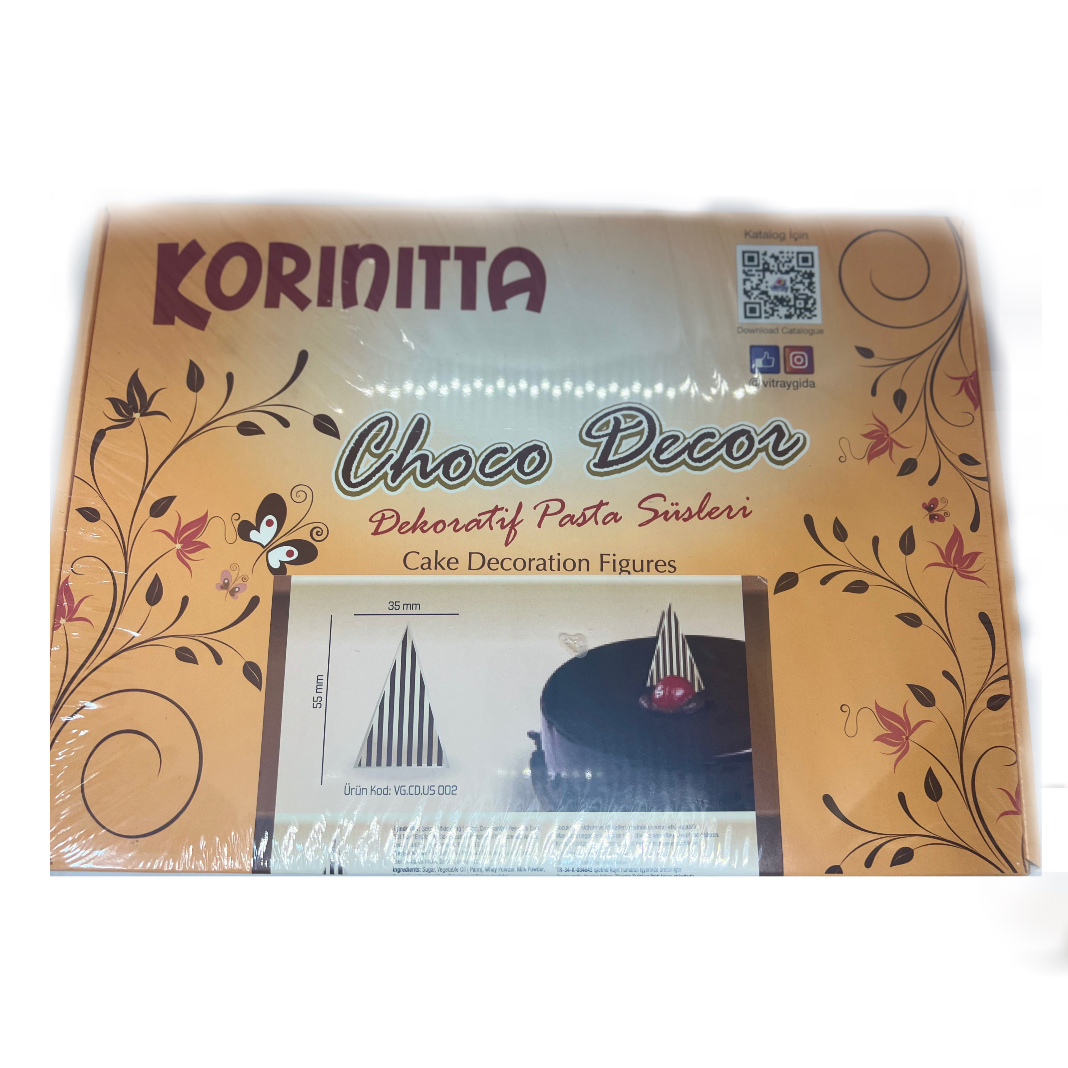 Korınıtta Dekoratif Üçgen Pasta Süsü