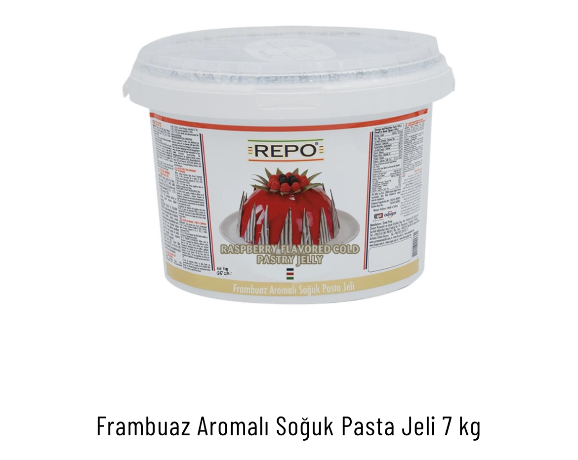 Repo Frambuaz Aromalı Soğuk Pasta Jeli 7 Kg
