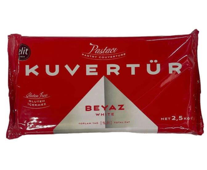 Elit Beyaz Kuvertür Çikolata 2,5 Kg